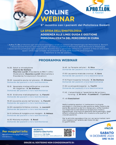 La sfida dell’Ematologia | Webinar – 14 dicembre 2024